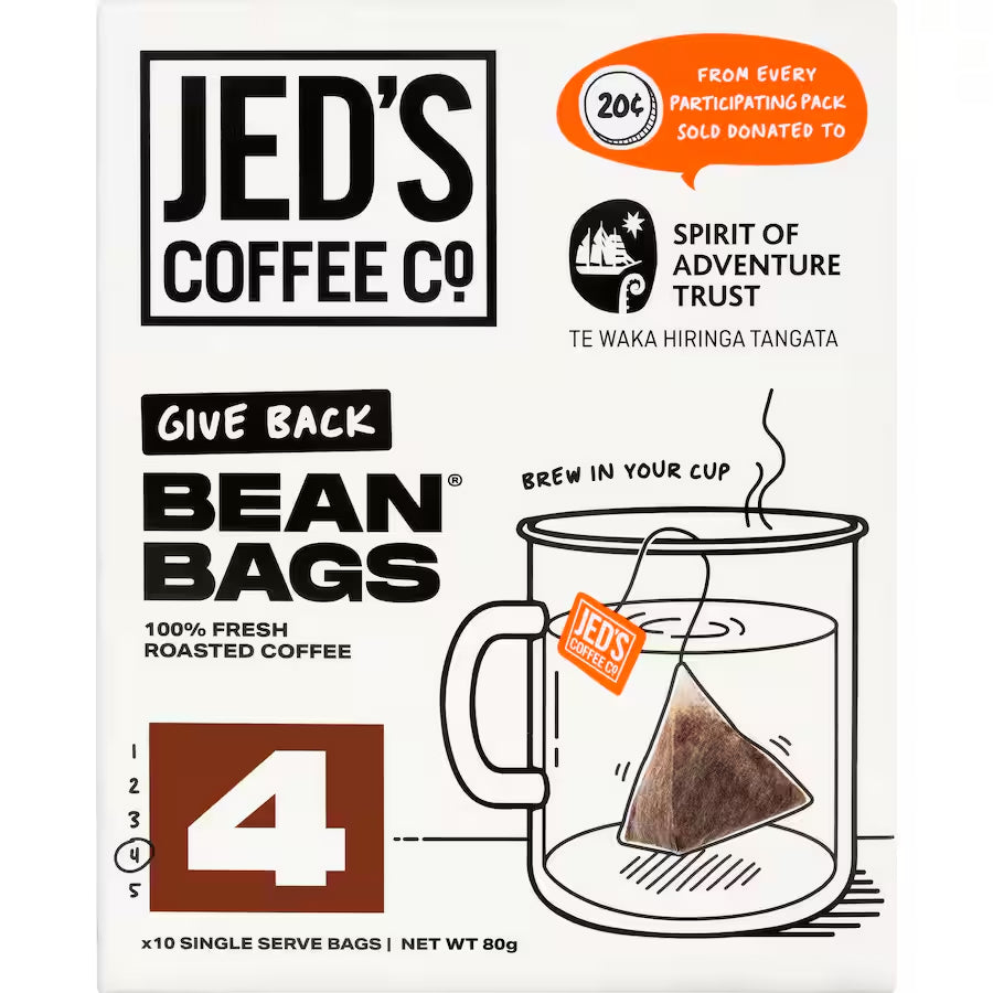 Jed's Coffee Bean Bags 紐西蘭傑得,三角立體咖啡包 4號 深度烘培 10包入