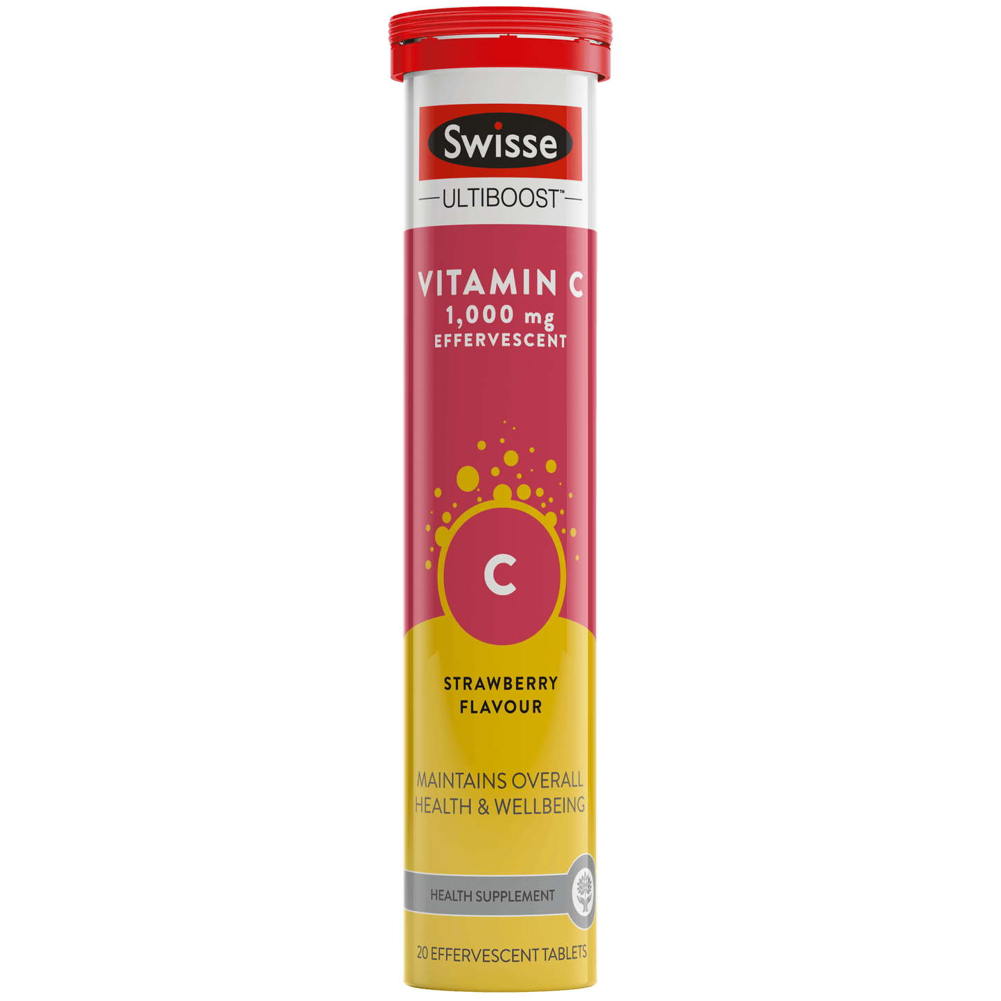 Swisse High Strength Vitamin C Effervescent 澳洲,高效維他命C泡騰片,60(20x3)粒 草莓味