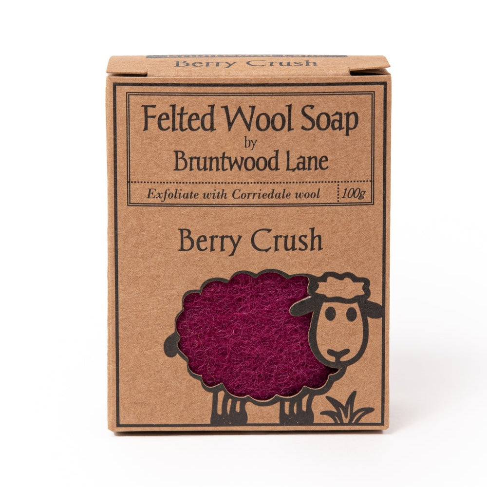 Bruntwood Lane Felted Wool Soap 羊毛氈手工皂 100g - 莓果 (Berry Crush)