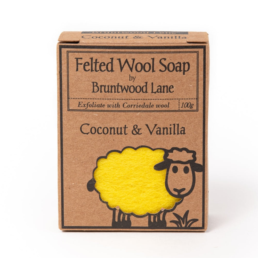 Bruntwood Lane Felted Wool Soap 羊毛氈手工皂 100g - 椰子香草 (Coconut & Vanilla)