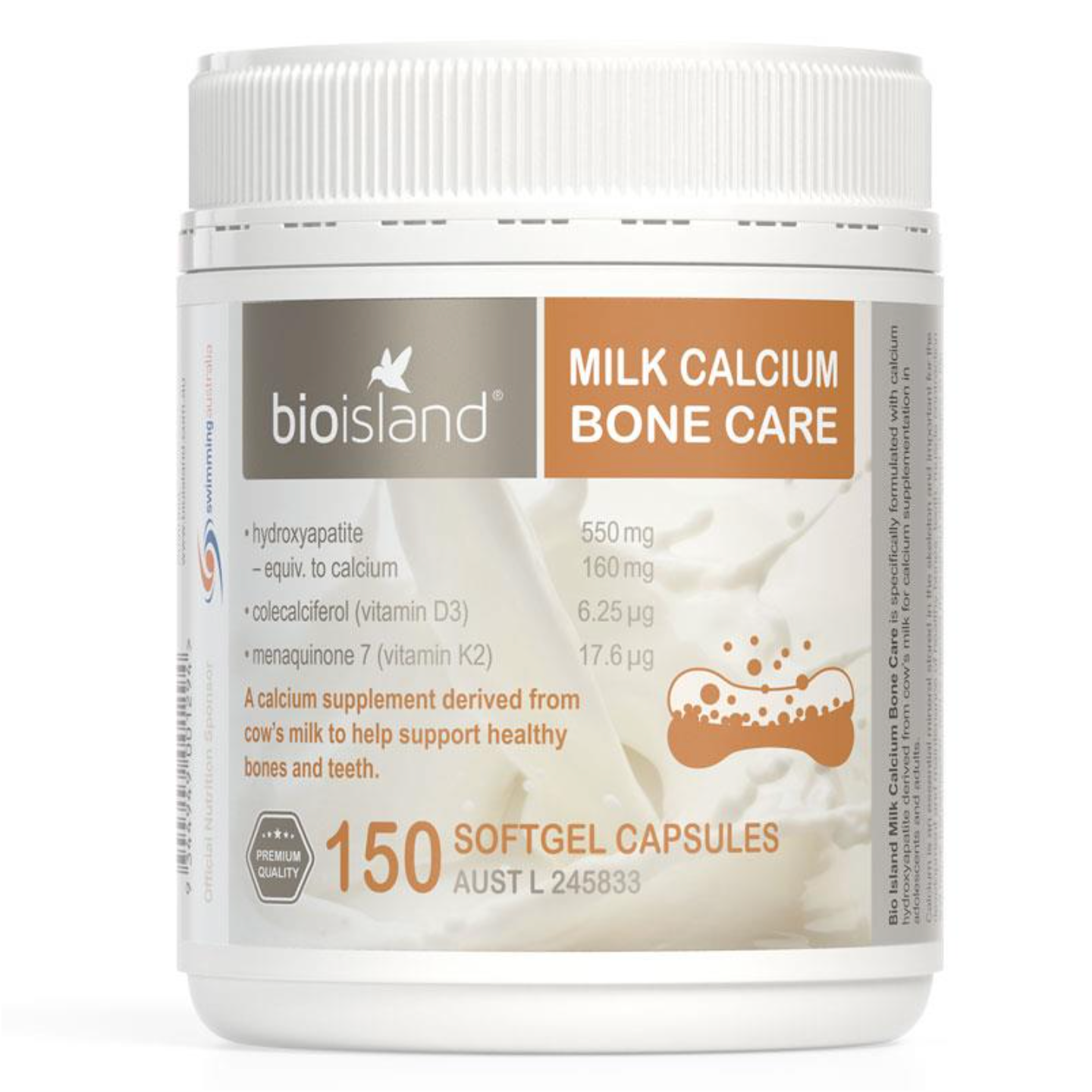 Bioisland 澳洲 天然牛乳鈣軟膠囊 150粒