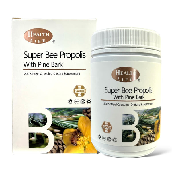 Health Life Super Bee Propolis + Pine Bark<br>超級松樹醇蜂膠 膠囊 200粒