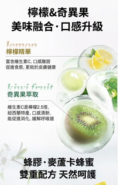 Aulando 紐西蘭麥蘆卡蜂蜜UMF20+ 蜂膠糖 檸檬奇異果 250g