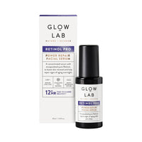 Glow Lab Retinol Pro Power Repair Serum 30ml bottle and packaging, facial serum with encapsulated pure Retinol for skin renewal and aging repair.