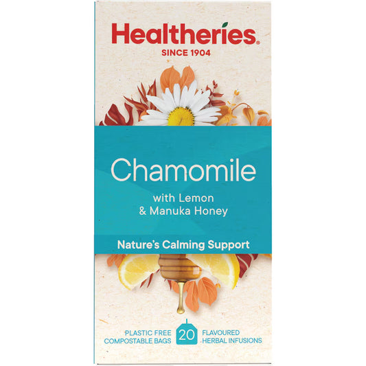 Healtheries Chamomile with Lemon Manuka Honey 賀壽利 檸檬麥蘆卡蜂蜜洋甘菊茶包 20入