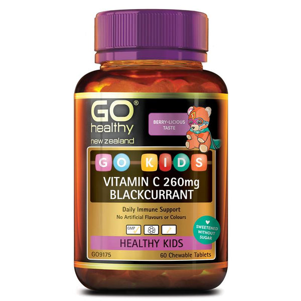 Go Healthy Vitamin C <br>紐西蘭高之源 兒童維他命C咀嚼片 <br>黑醋栗 60粒