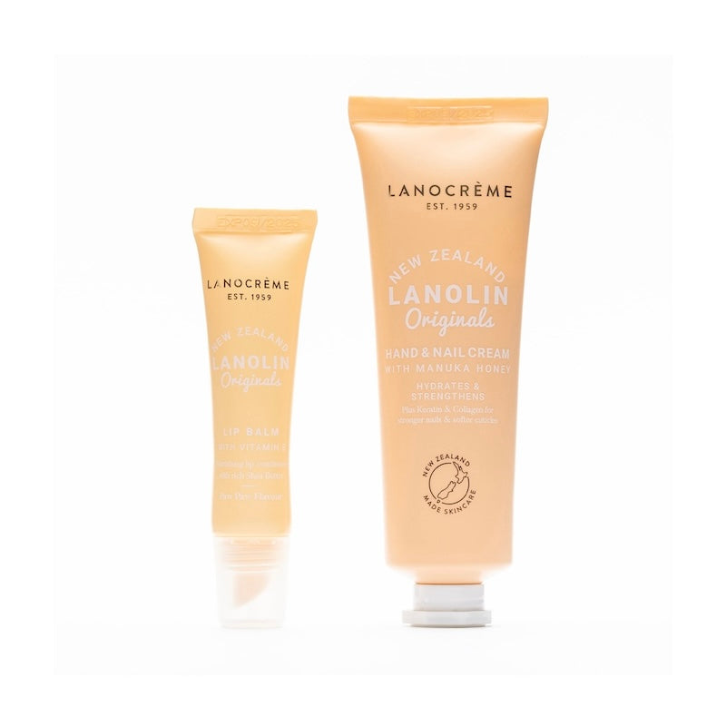 Lanocrème Lanolin Hand & Lip Duo，紐西蘭蘭儂，麥蘆卡蜂蜜番木瓜，潤唇膏護手霜套組