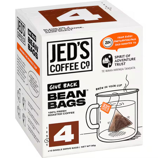 Jed's Coffee Bean Bags 紐西蘭傑得，三角立體咖啡包 4號 深度烘培 10包入