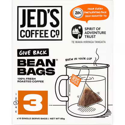 Jed's Coffee Bean Bags 紐西蘭傑得，三角立體咖啡包 3號 濃郁烘培 10包入