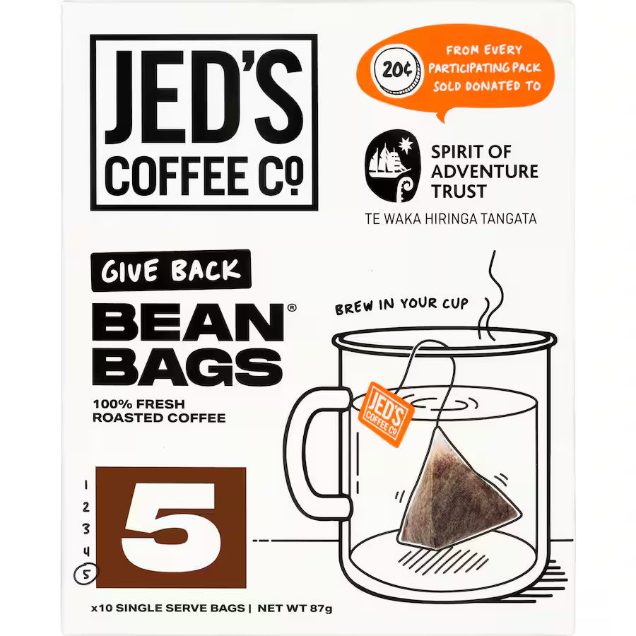 Jed's Coffee Bean Bags 紐西蘭傑得，三角立體咖啡包 5號 極深度烘培 10包入