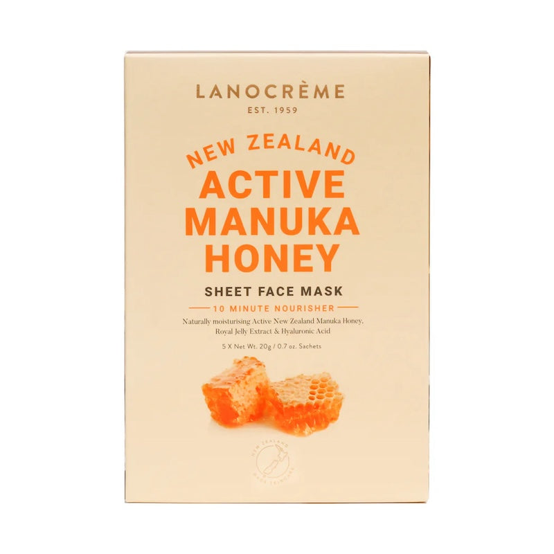 Lanocrème Active Manuka Honey 紐西蘭蘭儂 活性麥蘆卡修復面膜 5片入