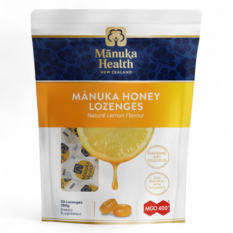 Manuka Health Manuka Honey Lozenge 紐西蘭蜜紐康，麥蘆卡蜂蜜蜂膠糖 250g 檸檬味