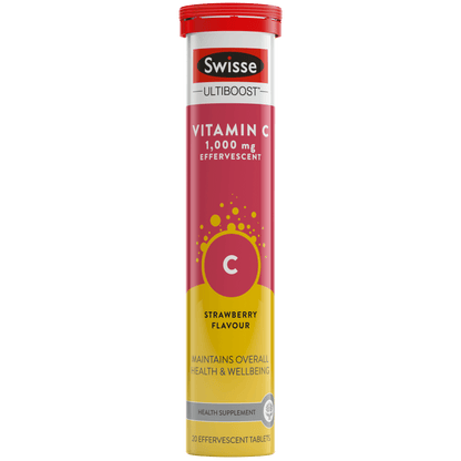 Swisse High Strength Vitamin C Effervescent 澳洲，高效維他命C泡騰片，60(20x3)粒 草莓味
