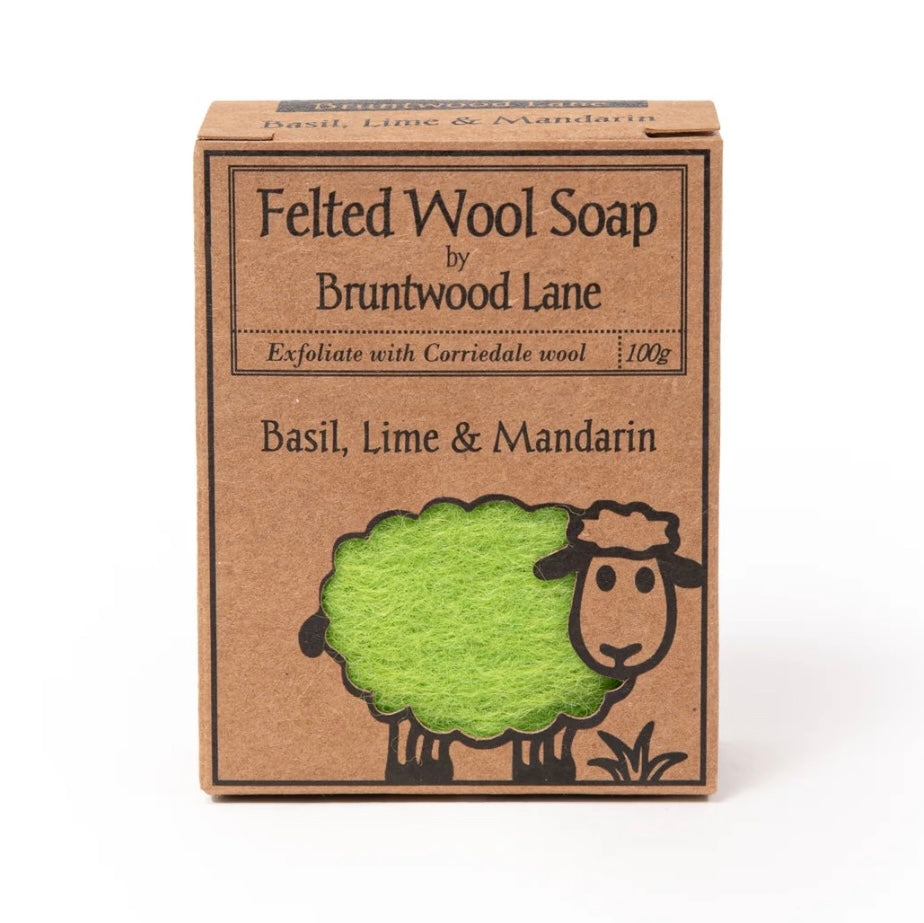 Bruntwood Lane Felted Wool Soap 羊毛氈手工皂 100g - 羅勒青檸 (Brasil Lime & Mandarin)