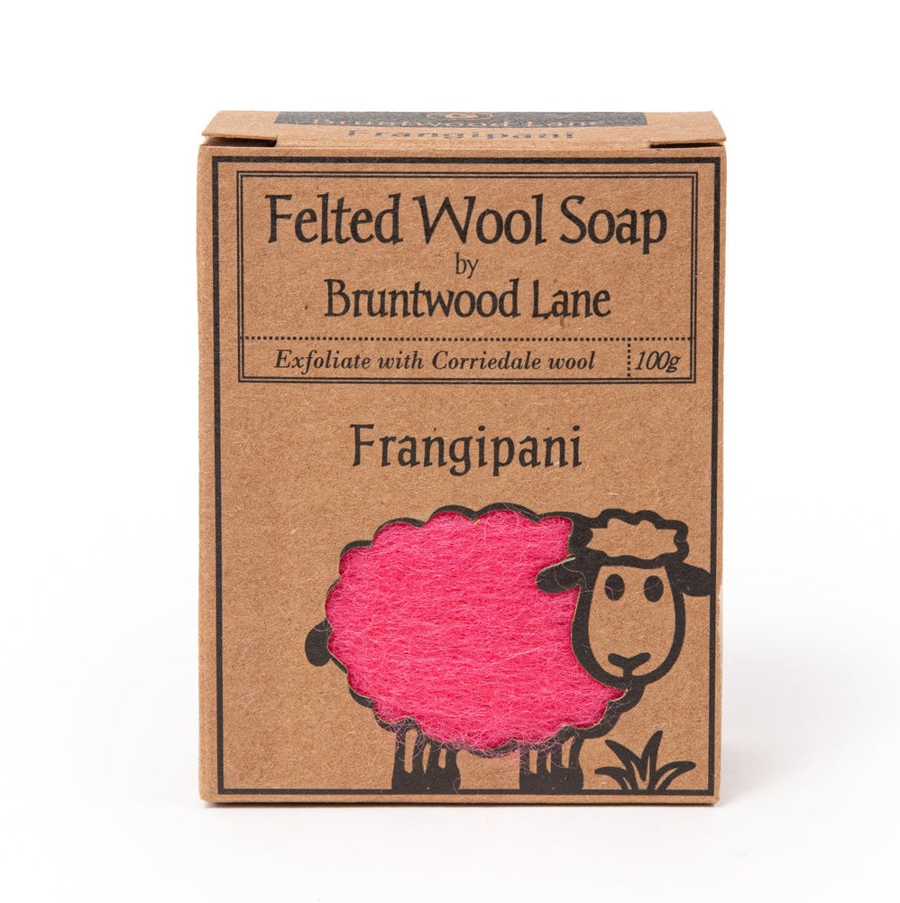 Bruntwood Lane Felted Wool Soap 羊毛氈手工皂 100g - 雞蛋花 (Frangipani)