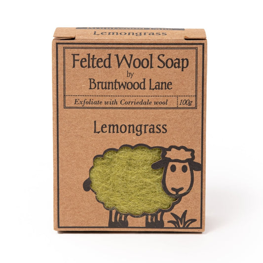 Bruntwood Lane Felted Wool Soap 羊毛氈手工皂 100g - 檸檬草 (Lemongrass)