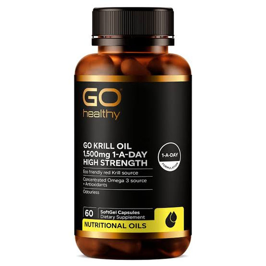 Go Healthy Krill 紐西蘭高之源，磷蝦油，1500mg，60粒膠囊