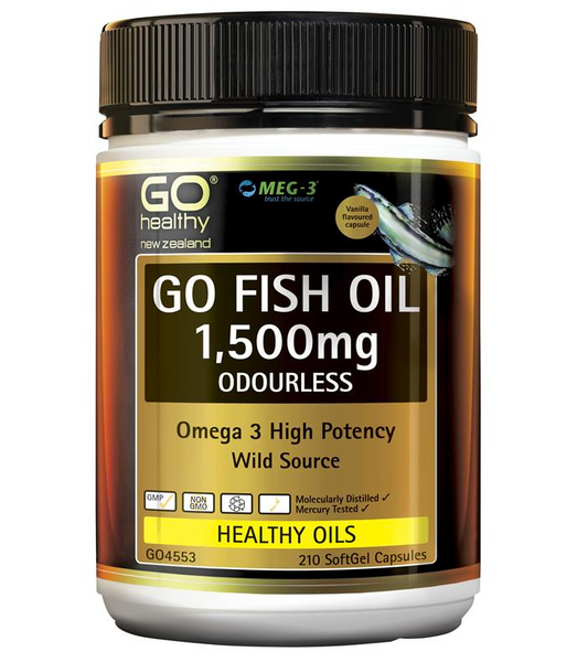 GO Healthy Fish Oil 1500mg<br>紐西蘭 無腥健康魚油 210 粒