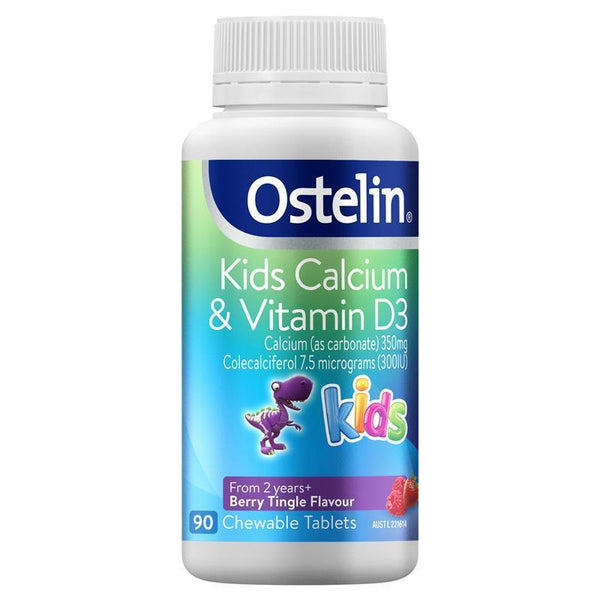 Ostelin <br>澳洲兒童維生素 D3+鈣咀嚼片 <br>恐龍鈣 90片