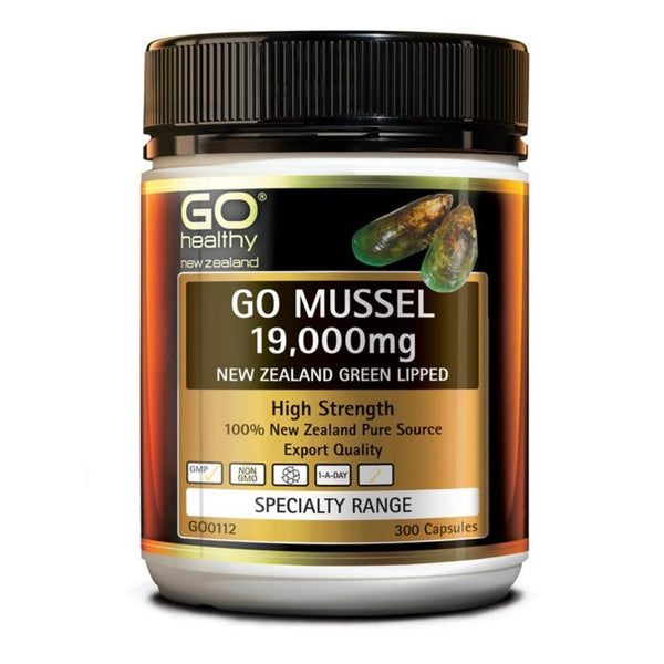 Go Healthy Go Mussel <br>紐西蘭高之源 青口精華關節保護膠囊 19000mg 300粒