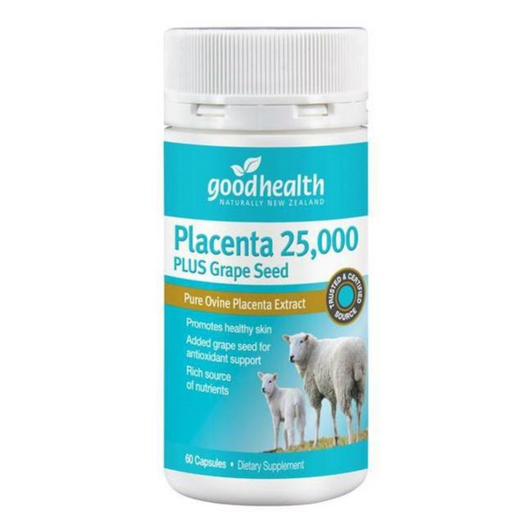 Good Health Placenta <br>紐西蘭好健康 羊胎素 25000 含葡萄籽 60粒