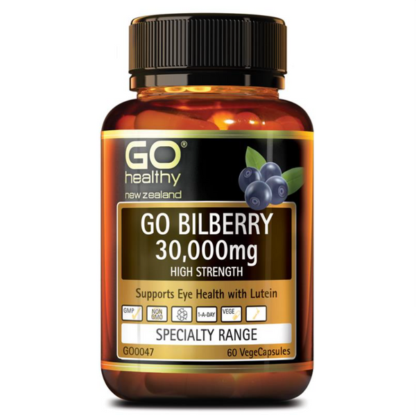 Go Healthy Bilberry <br>紐西蘭高之源 藍莓越橘護眼精華 <br>30000mg 60粒