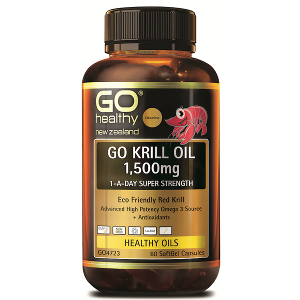 Go Healthy Krill Oil <br>紐西蘭高之源 磷蝦油 1500mg 60粒