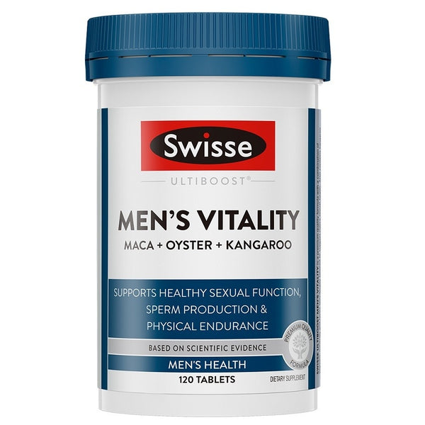 Swisse Men's Vitality <br>男性活力雄風片 <br>(瑪卡、牡蠣、袋鼠精華) 120粒