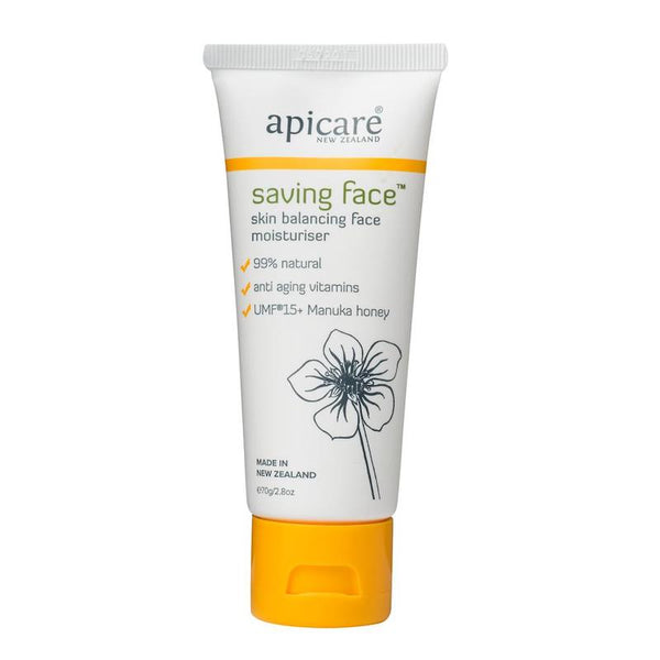 Apicare Saving Face Moisturiser 紐西蘭麥蘆卡蜂蜜UMF15+ 清爽保濕潤膚霜 Saving Face Moisturiser 70g