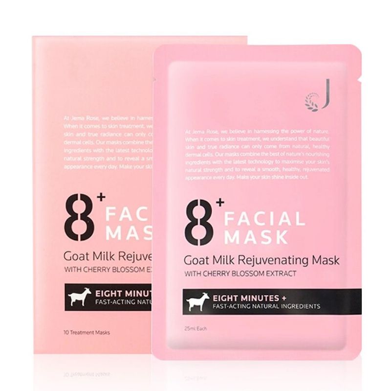 JEMA ROSE 8+ MINUTE 紐西蘭8分鐘，山羊奶水嫩面膜 10片入