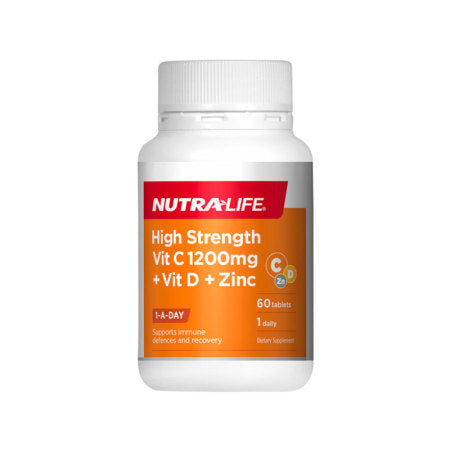 Nutralife <br>紐西蘭紐樂 高強度維生素C + 維生素D + 鋅 60片